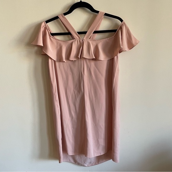 JAY GODFREY Pink Mini Dress Ruffle and Bow Details Off the Shoulder NWT - Picture 11 of 16